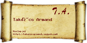 Takács Armand névjegykártya